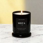 Mist & Moss Custom Candle Label Black White  スクエアシール