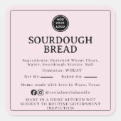 Mist Pink Sourdough Ingredient Cottage Sticker スクエアシール (正面)