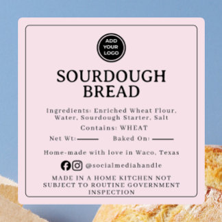 Mist Pink Sourdough Ingredient Cottage Sticker スクエアシール