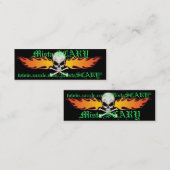 Mistaの恐いスカル及び炎のプロフィールの名刺 スキニー名刺 (正面/裏面)