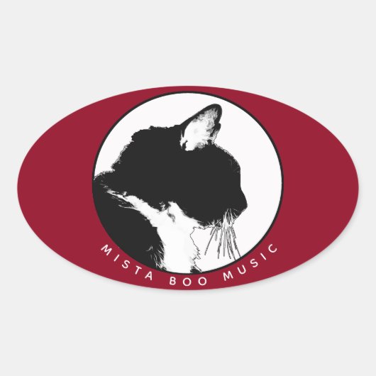 Mista Boo Musicスタンプ 楕円形シール (正面)