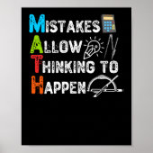 Mistakes Allow Thinking To Happen - Funny Math ポスター (正面)
