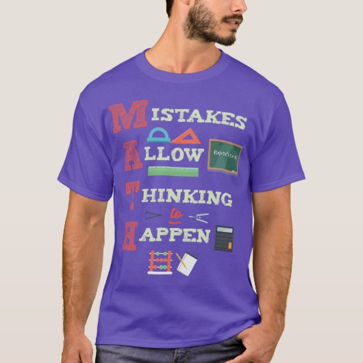 Mistakes Allowhinkingo Happen Matheacher retro vin Tシャツ (正面)