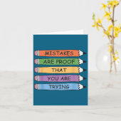 Mistakes Are Proof That You Are Trying Insrational カード (黄色い花)