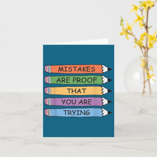 Mistakes Are Proof That You Are Trying Insrational カード (黄色い花)