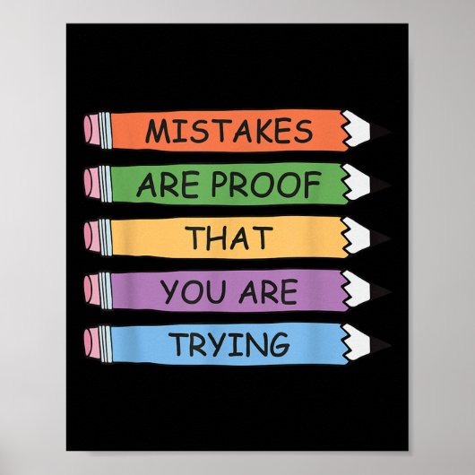 Mistakes Are Proof That You Are Trying Insrational ポスター (正面)