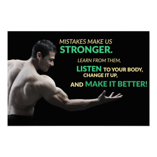 Mistakes Make Us Stronger Motivational Poster ポスター (正面)