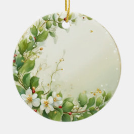 Mistelzweige, wasserfarben pastell Gemälde セラミックオーナメント