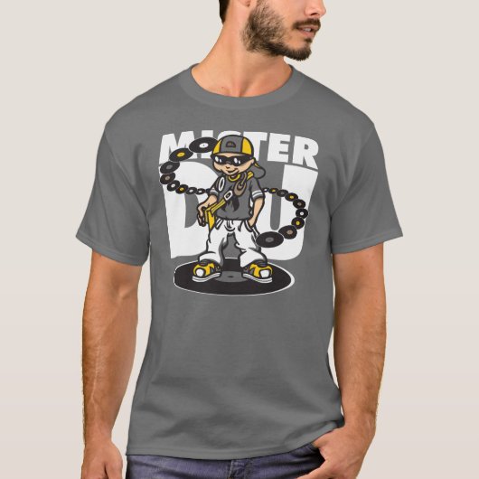 Mister Dj and vinyls Tシャツ (正面)