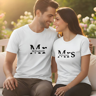 Mister Family Name Custom Couples Mens  White Tシャツ