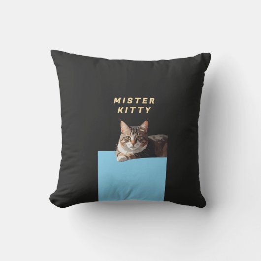 Mister Kitty – Cute Cat Character Design クッション (正面)