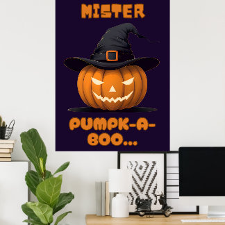 Mister Pumpk-A-Boo Halloween Pumpkin ポスター