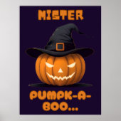Mister Pumpk-A-Boo Halloween Pumpkin ポスター (正面)
