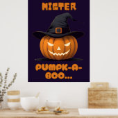 Mister Pumpk-A-Boo Halloween Pumpkin ポスター (キッチン)