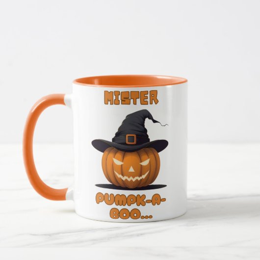 Mister Pumpk-A-Boo Halloween Pumpkin マグカップ (左)