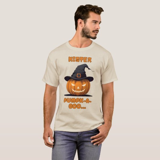 Mister Pumpk-A-Boo Halloween Pumpkin Tシャツ (正面フル)