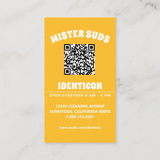 MISTER SUDS WASH with QR code 名刺 (裏面)