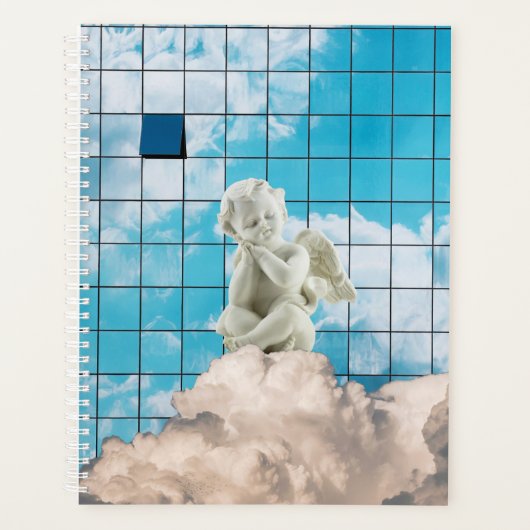 Místico Branco Contemporâneo Anjo Céu Arte プランナー手帳 (正面)