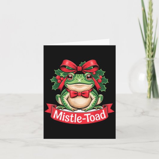 Mistle-toad Funny Christmas Toad Pun  カード (正面)