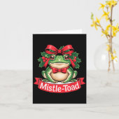 Mistle-toad Funny Christmas Toad Pun  カード (黄色い花)