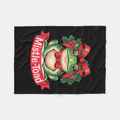 Mistle-toad Funny Christmas Toad Pun  フリースブランケット (正面(横))