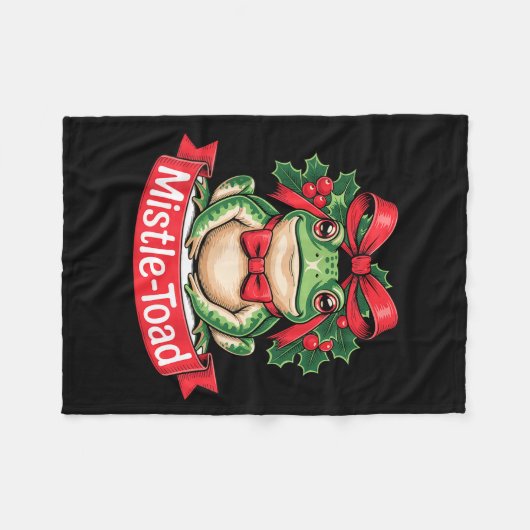 Mistle-toad Funny Christmas Toad Pun  フリースブランケット (正面(横))