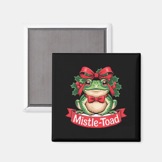 Mistle-toad Funny Christmas Toad Pun  マグネット (正面/裏面)
