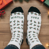 Mistle Toes Funny Christmas Mistletoe ソックス