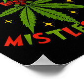 Mistlestoned Weed Leaf Funny Stoner Christmas ポスター (角)