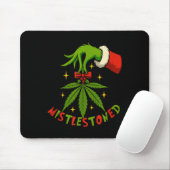 Mistlestoned Weed Leaf Funny Stoner Christmas マウスパッド (マウス)
