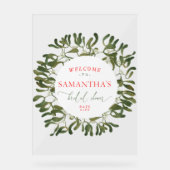 Mistleteフレームスクリプトブライダルシャワーへようこそ アクリルサイン (正面)