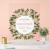 Mistleteフレームスクリプトブライダルシャワーへようこそ アクリルサイン (ウェディング)