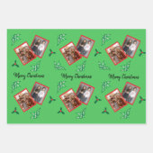 MistletoeとHolly Berryの2枚の写真 ラッピングペーパーシート (正面)