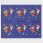 MistletoeとHolly Berryの2枚の写真 ラッピングペーパー (フラット)