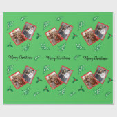 MistletoeとHolly Berryの2枚の写真 ラッピングペーパー (フラット)