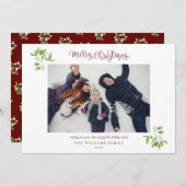 Mistletoeスクリプトモダンメリークリスマスフォト シーズンカード (正面/裏面)