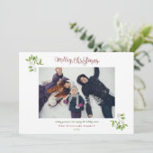 Mistletoeスクリプトモダンメリークリスマスフォト シーズンカード (スタンド正面)