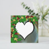Mistletoeハート写真のパーソナライズされたクリスマスカード シーズンカード (スタンド正面)