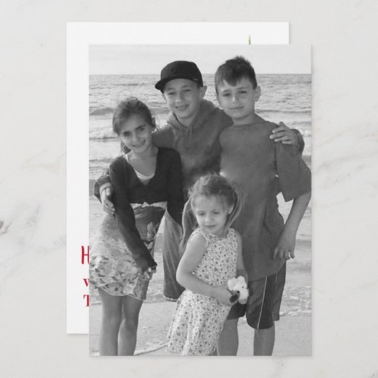 Mistletoe両面フォトカード 招待状 (正面/裏面)