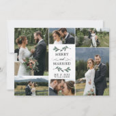 Mistletoe写真メリー結婚したコラージュのクリスマス サンキューカード (正面)