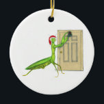 Mistletoe セラミックオーナメント<br><div class="desc">Pucker up.. if you dare! This festive praying mantis is ready for some holiday cheer.</div>