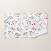 Mistletoe and Holly Berries Pattern バスタオルセット (ハンドタオル)