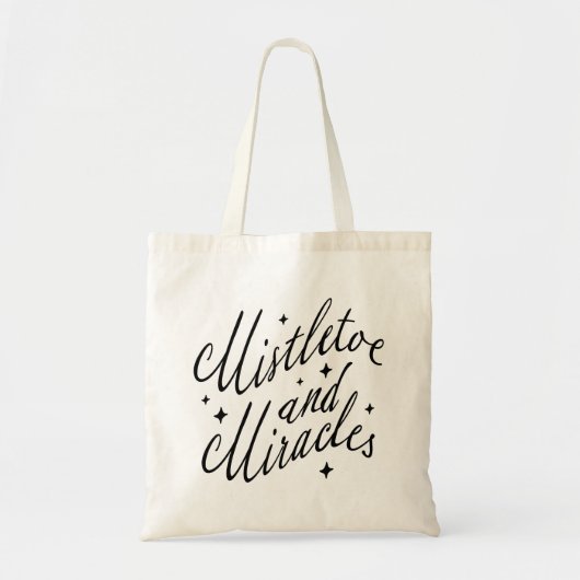 Mistletoe and Miracles Holiday Christmas Tote Bag トートバッグ (正面)