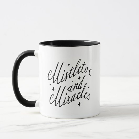 Mistletoe and Miracles Inspirational Christmas マグカップ (左)