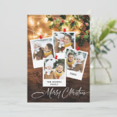 Mistletoe Branch 4 PHOTO素朴クリスマスグリーティング シーズンカード (スタンド正面)