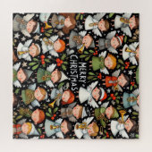 Mistletoe Christmas Angelic Carolers with trumpets ジグソーパズル (横)