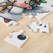 Mistletoe Christmas Angelic Carolers with trumpets ジグソーパズル (側面)