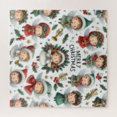 Mistletoe Christmas Angelic Carolers with trumpets ジグソーパズル (横)
