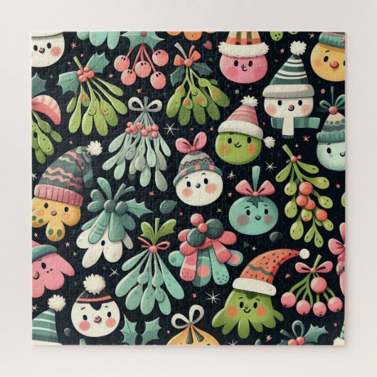 Mistletoe Christmas Carolers composition ジグソーパズル (縦)