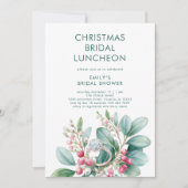 Mistletoe Engagement Ring Bridal Shower Lunch 招待状 (正面)